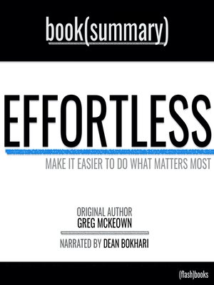 Effortless by Greg McKeown--Book Summary - Audiobook